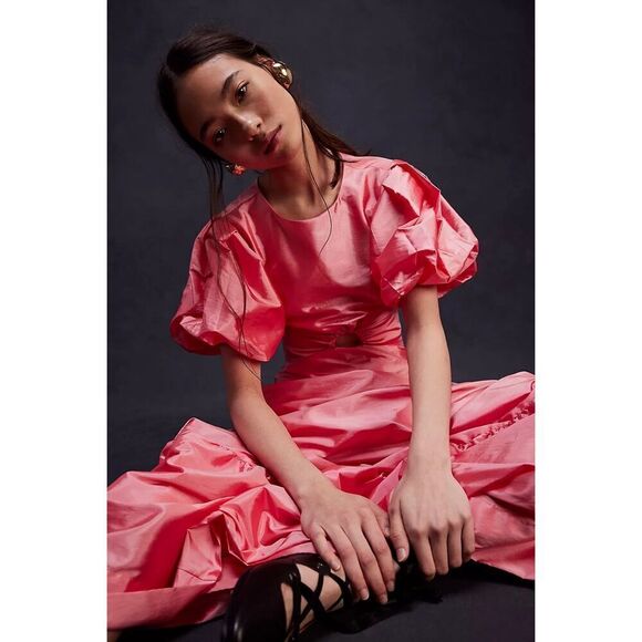 Hansen & Gretel Primrose puff-sleeved Maxi Dress in Watermelon size S NWOT$299 - Picture 3 of 9